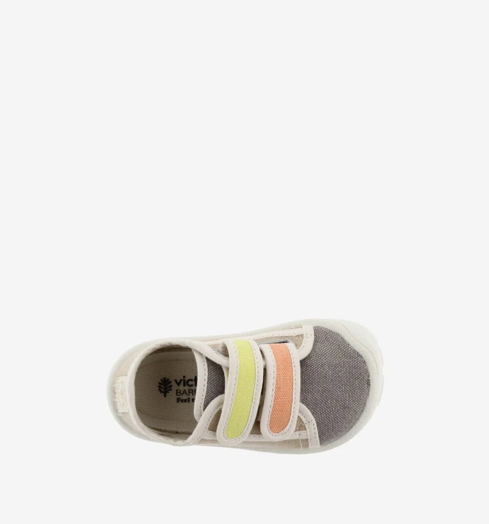 Sapatilha de Lona Bosco Velcro Multicolorido Beje - Victoria