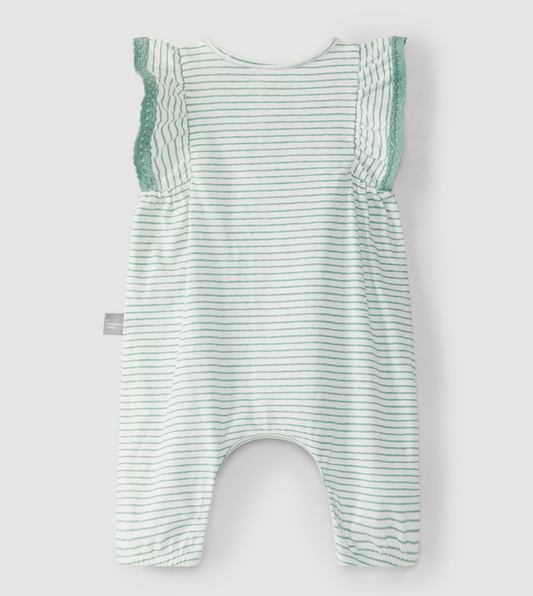 Macacão de riscas mangas em folho- SNUG