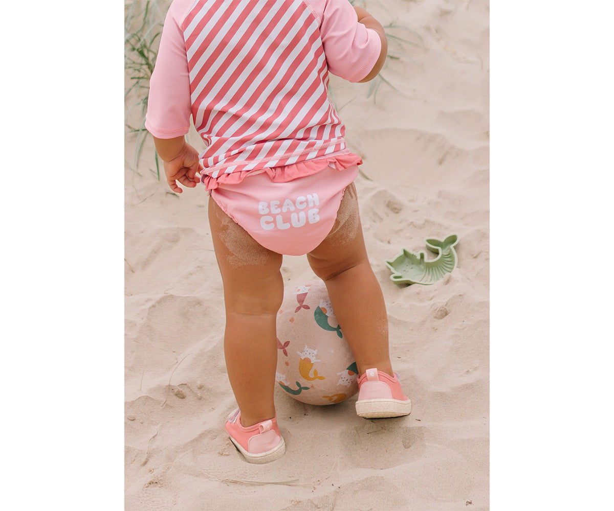 Cueca com fralda Stripes Bloom & Blush Folhos - Monnëka