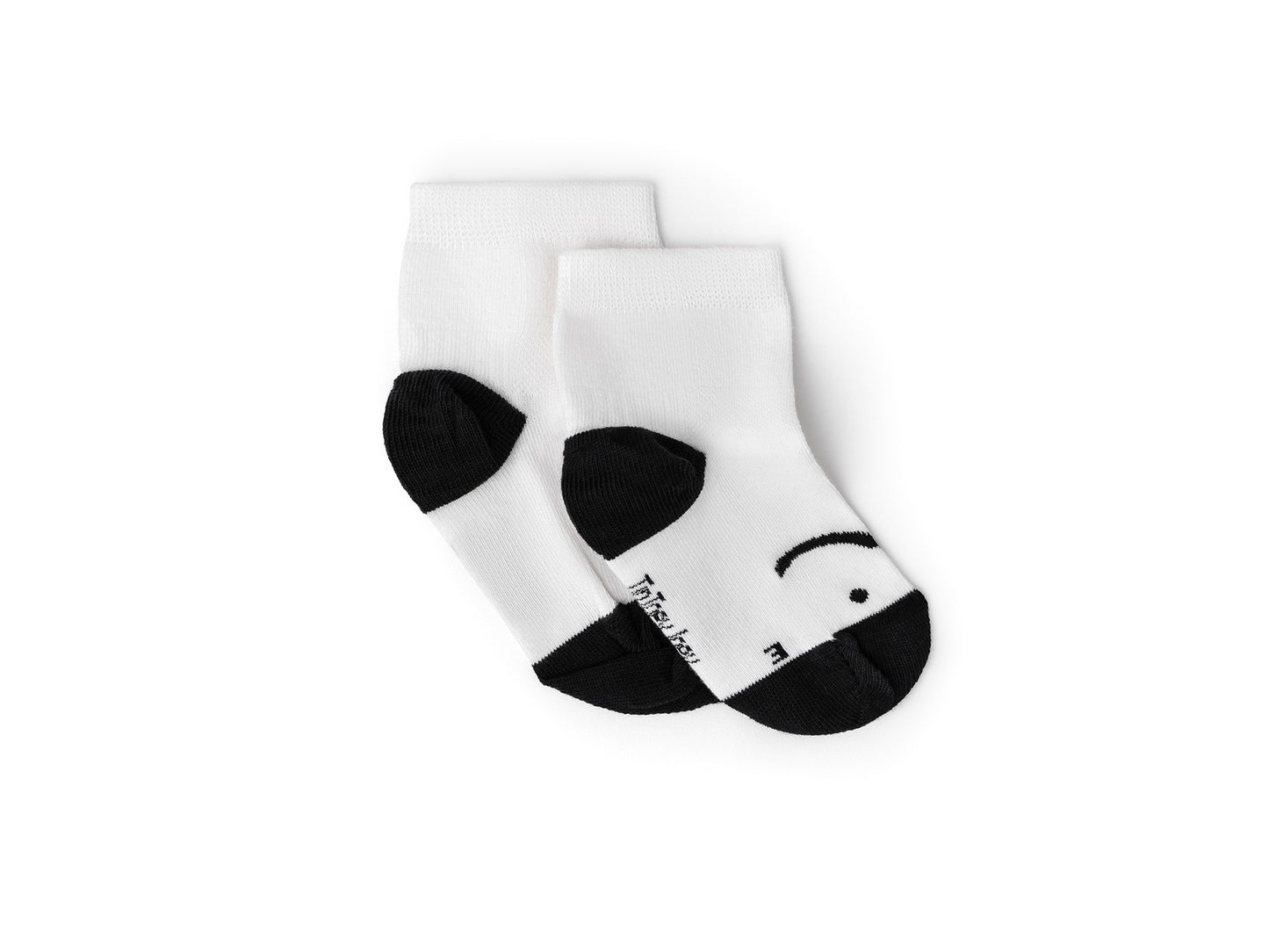 Kit de 3 Meias Barefoot Off White/Preto - Tip Toey Joey