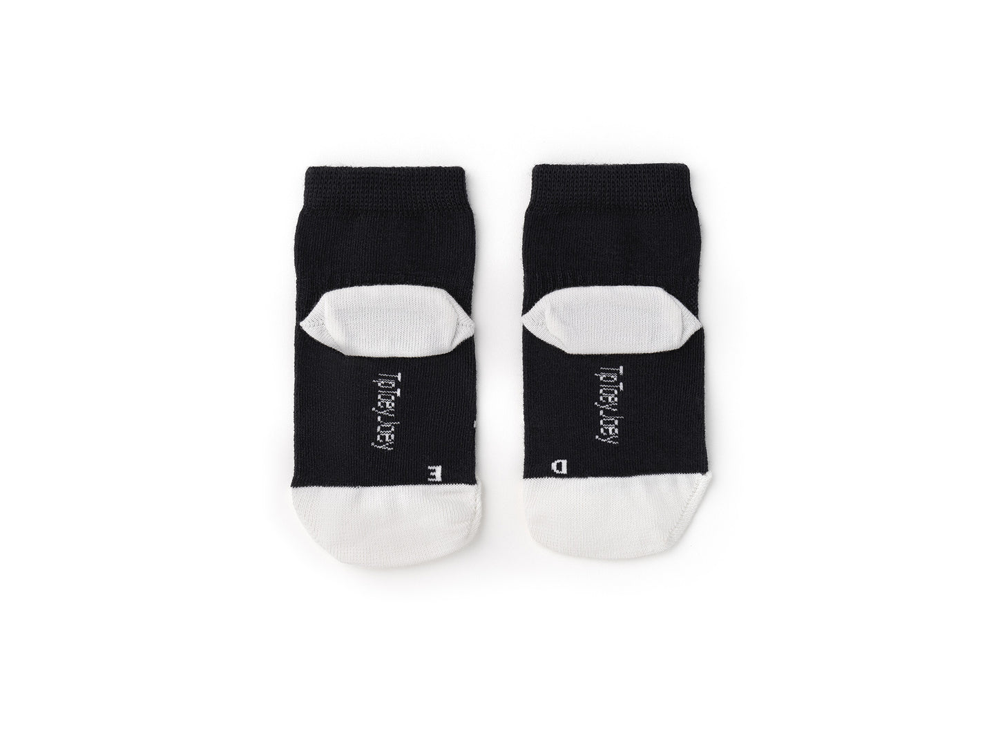 Kit de 3 Meias Barefoot Off White/Preto - Tip Toey Joey