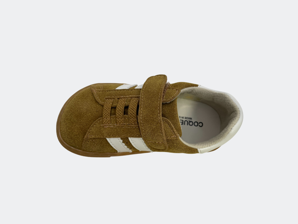 Ténis Cow Suede Tabaco/Blanco - Coqueflex