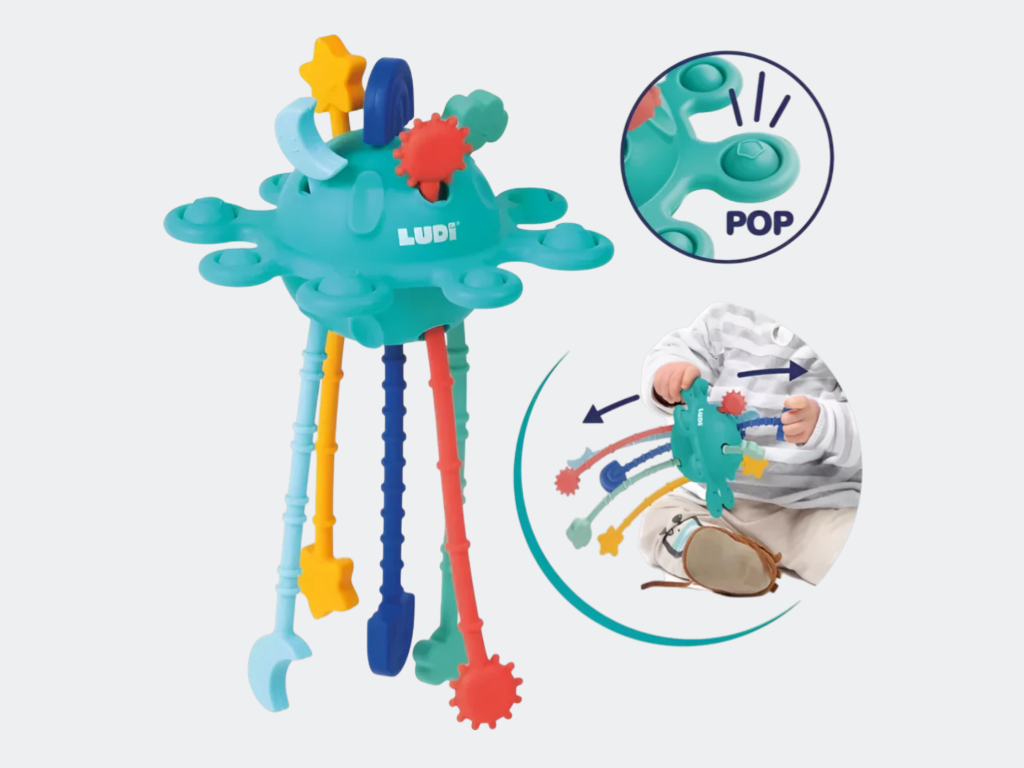 Brinquedo Sensorial para Puxar com Pop It - LUDI
