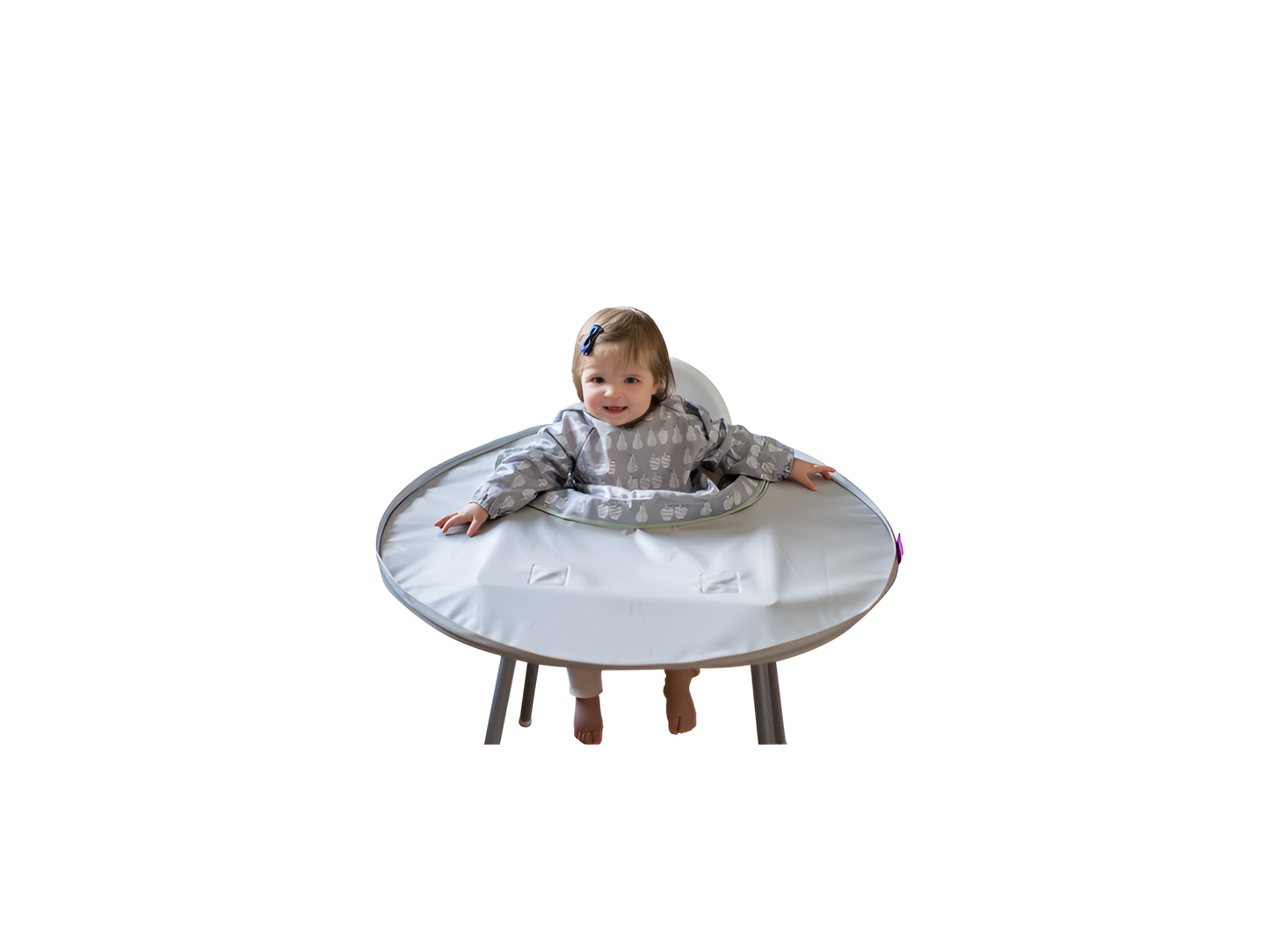 Tidy Tot - Kit Tabuleiro com Babete - Cinza Dove Grey