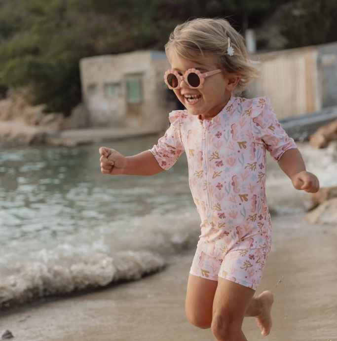 Fato de Banho | Manga Curta Folhos | Ocean Dreams Pink- Little Dutch