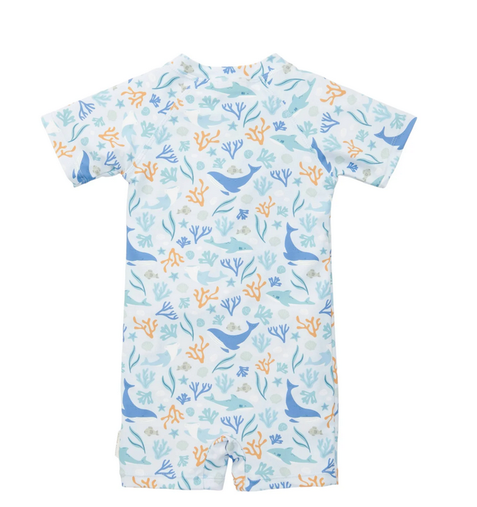 Fato de Banho | Manga Curta Folhos | Ocean Dreams Blue- Little Dutch