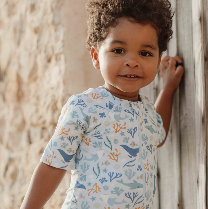Fato de Banho | Manga Curta Folhos | Ocean Dreams Blue- Little Dutch