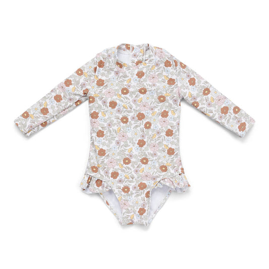 Fato de Banho | Manga Comprida Folhos | Vintage Little Flowers- Little Dutch