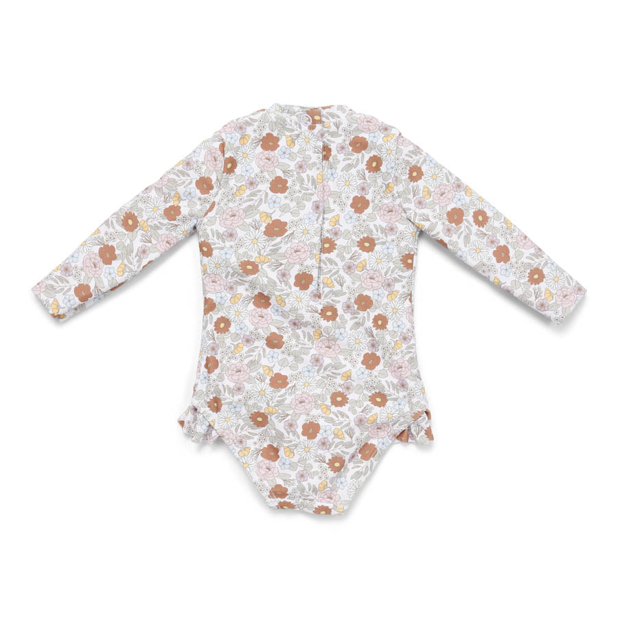 Fato de Banho | Manga Comprida Folhos | Vintage Little Flowers- Little Dutch