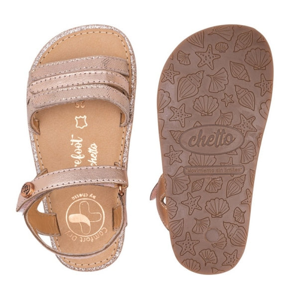 Sandália com Velcro Oro Rosado - Chetto