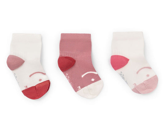 Kit de 3 Meias Barefoot Rosa - Tip Toey Joey