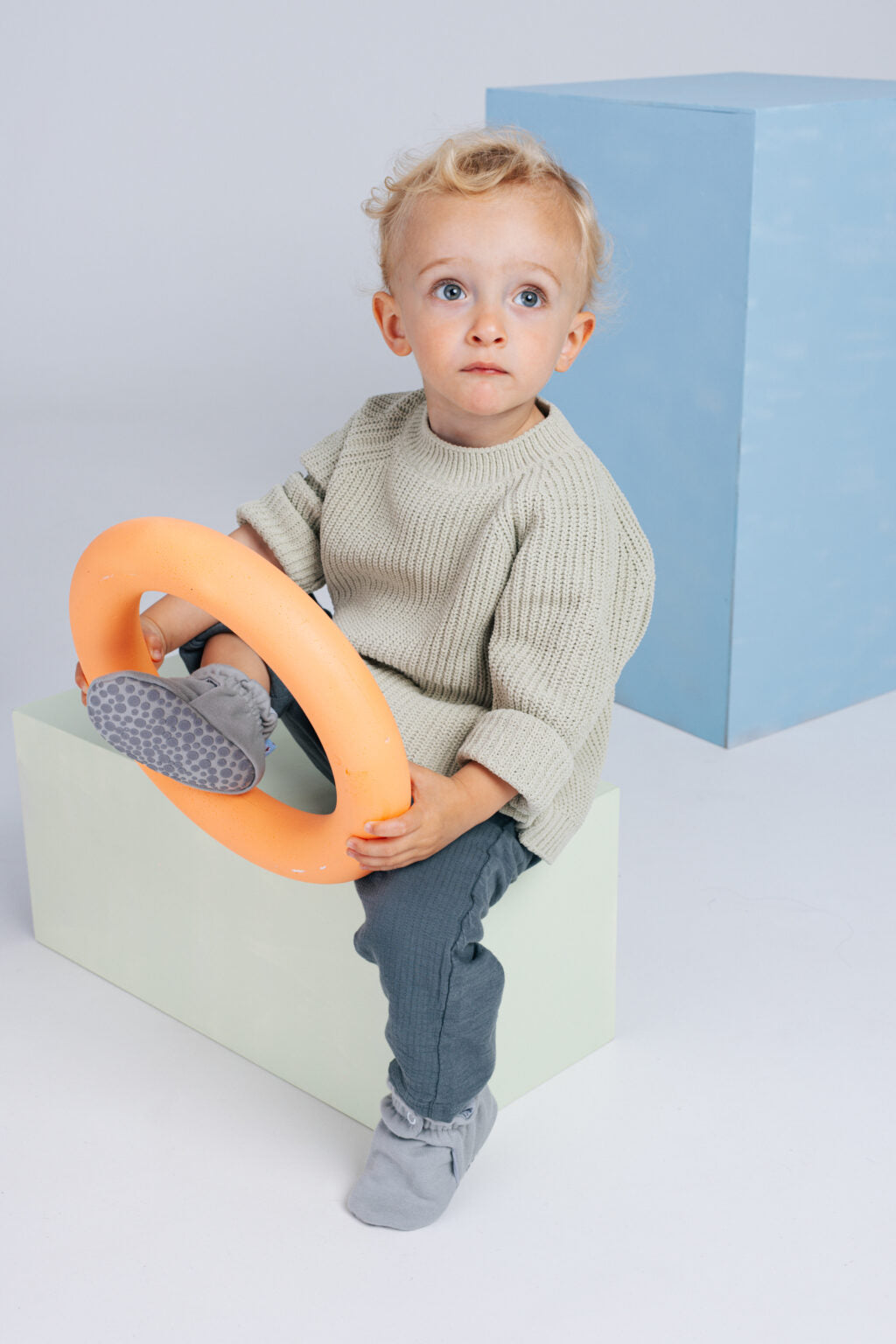 Baby Booties Grey Velvet (Mid Season)  - Zás Trás for Babies