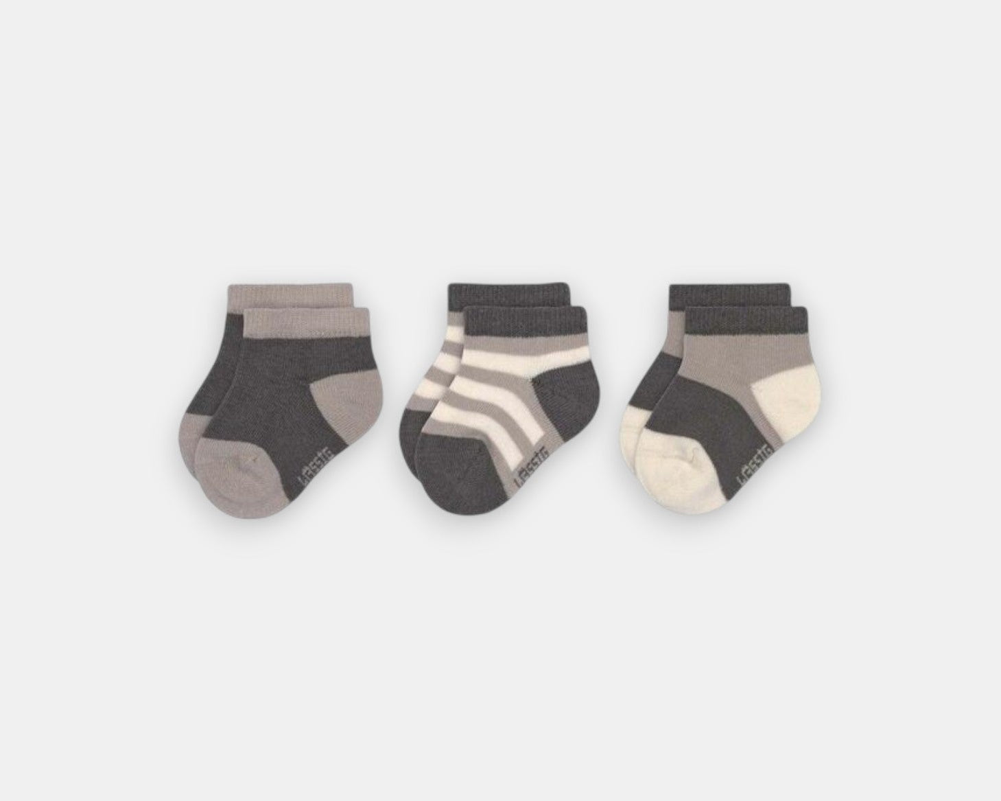 Pack 3 Meias Respeitadoras Curtas Cinza/Taupe - Lassig