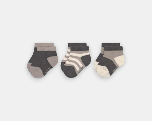 Pack 3 Meias Respeitadoras Curtas Cinza/Taupe - Lassig