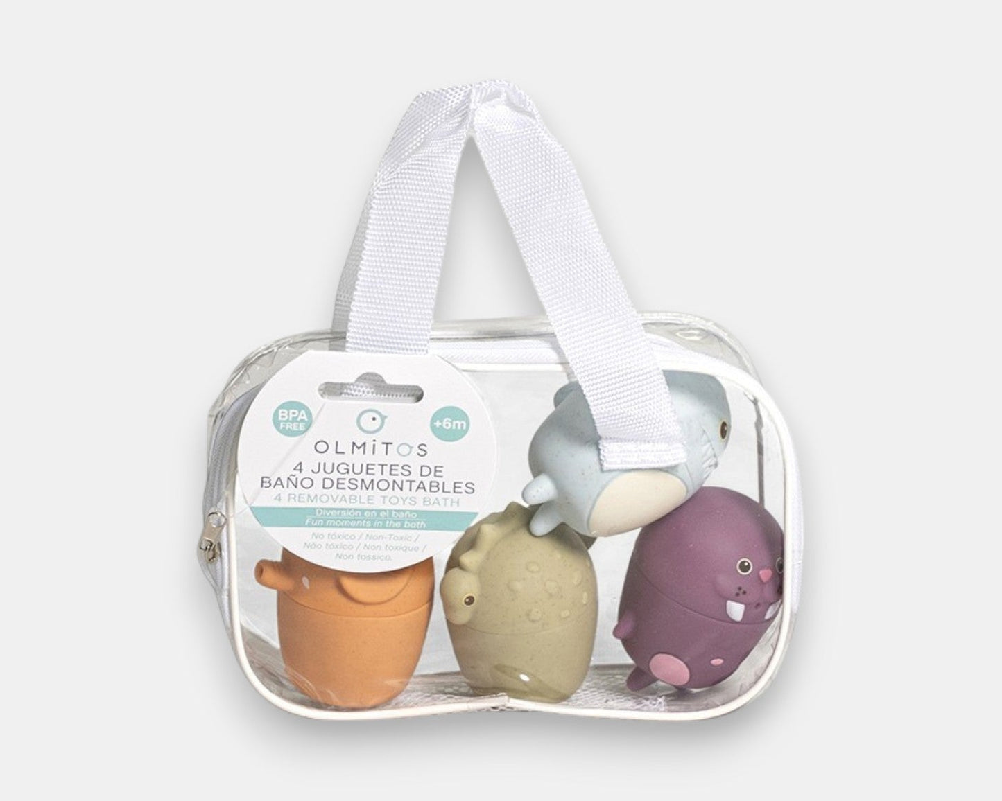 Bolsa com 4 brinquedos de Banho Removíveis Amigos - Olmitos