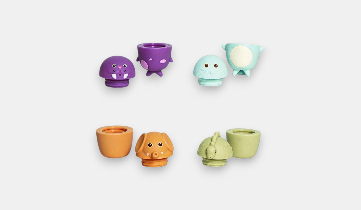 Bolsa com 4 brinquedos de Banho Removíveis Amigos - Olmitos