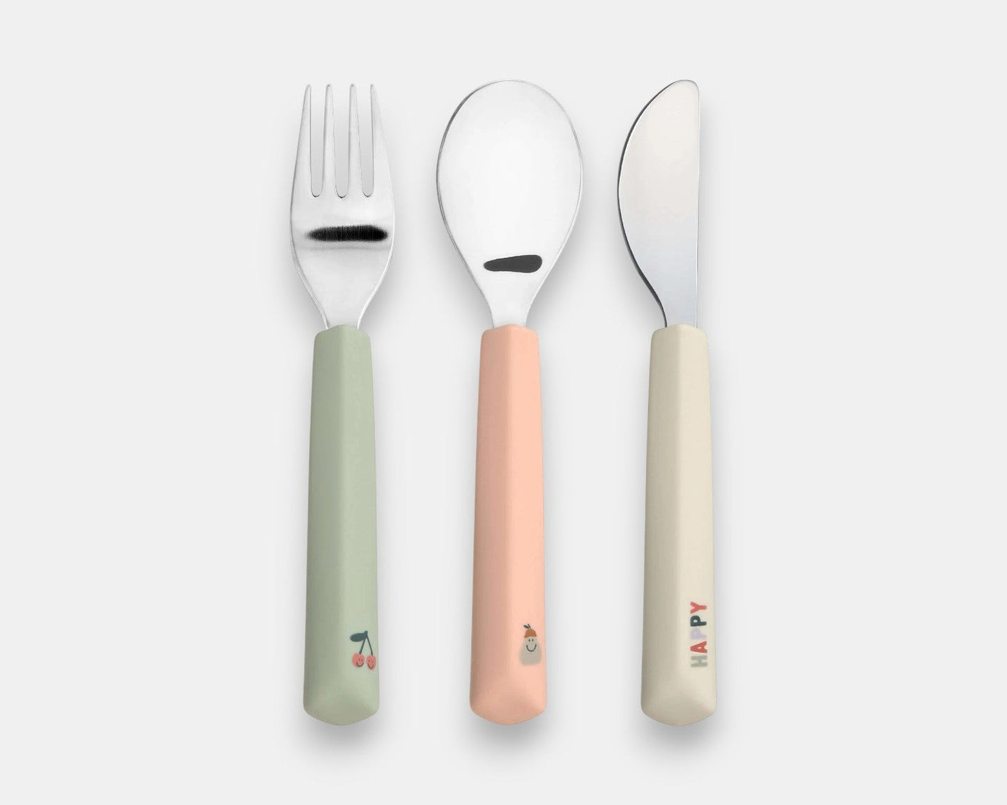 Conjunto de Talheres com Cabo de Silicone Happy Fruits Cherry - Lässig