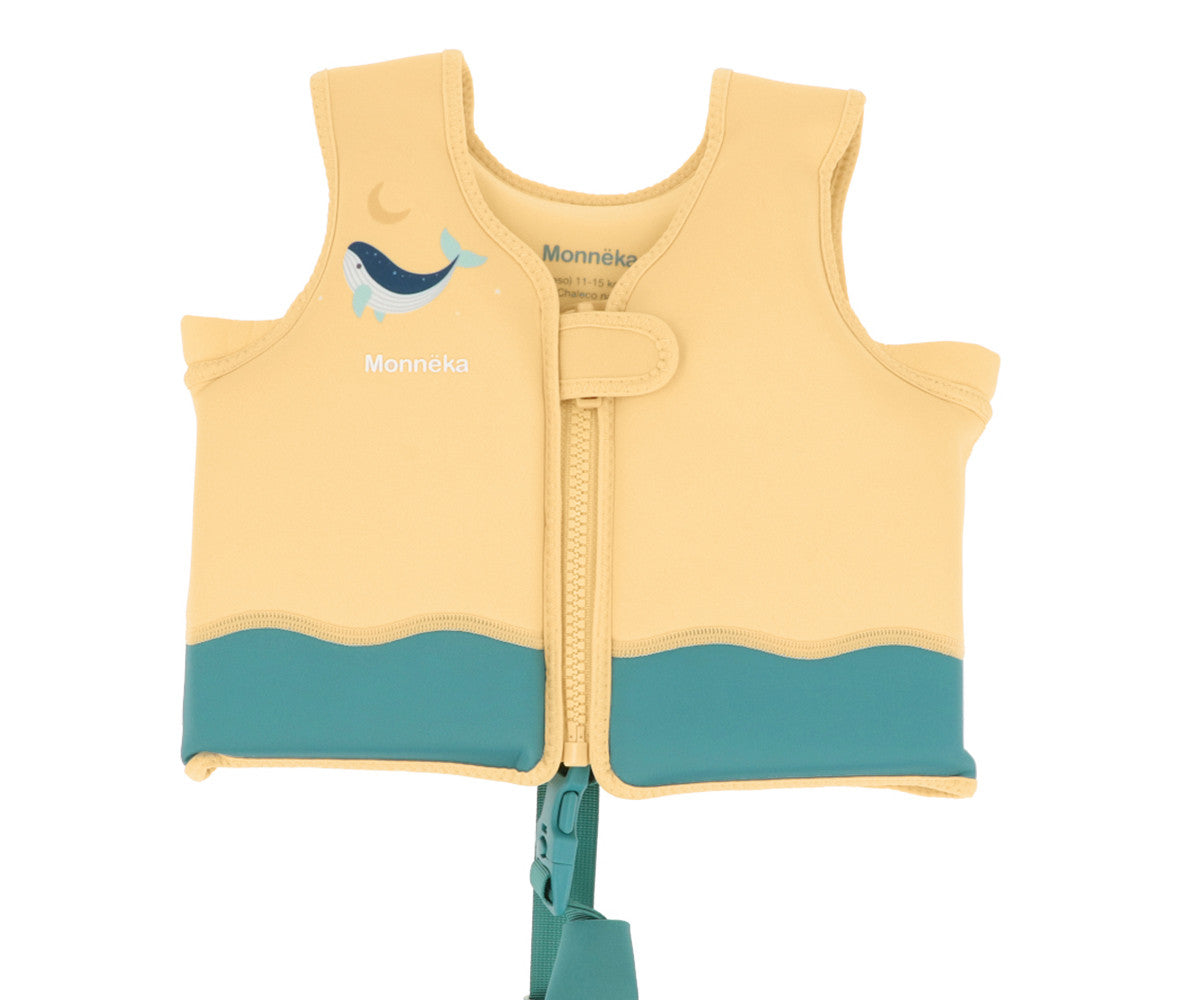 Colete Flutuador Aprendizagem Whale Teal - Monnëka