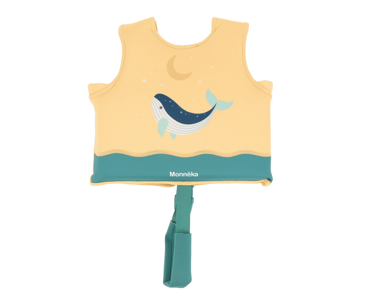 Colete Flutuador Aprendizagem Whale Teal - Monnëka