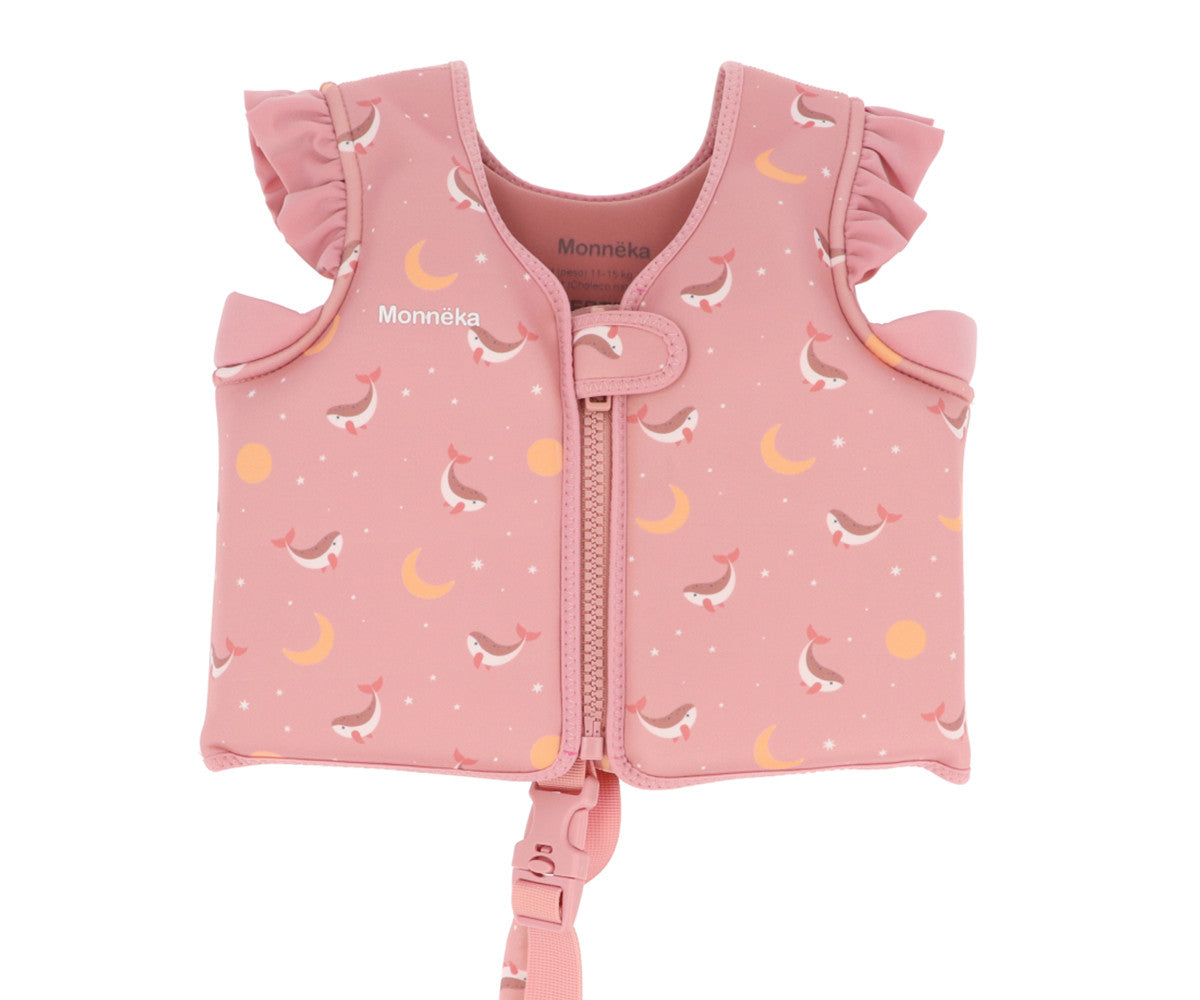 Colete Flutuador Aprendizagem Whale Pink - Monnëka