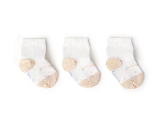 Kit de 3 Meias Barefoot Off White/Natural - Tip Toey Joey