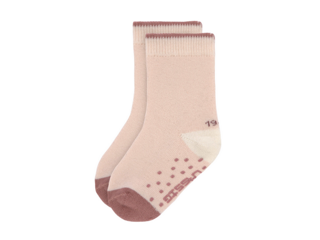 Pack 2 Meias Antiderrapantes Inverno Offwithe/Powder Pink - Lassig