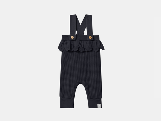 Jardineiras em malha waffle com detalhe de folho - Snug