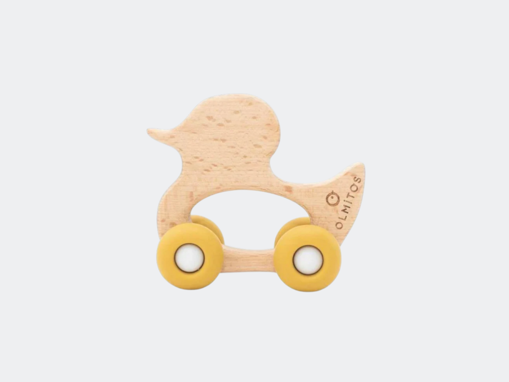 Pato de Madeira e Silicone com Rodas - Olmitos