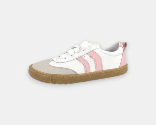 Ténis Delfin Branco/Rosa com atacadores - Blanditos