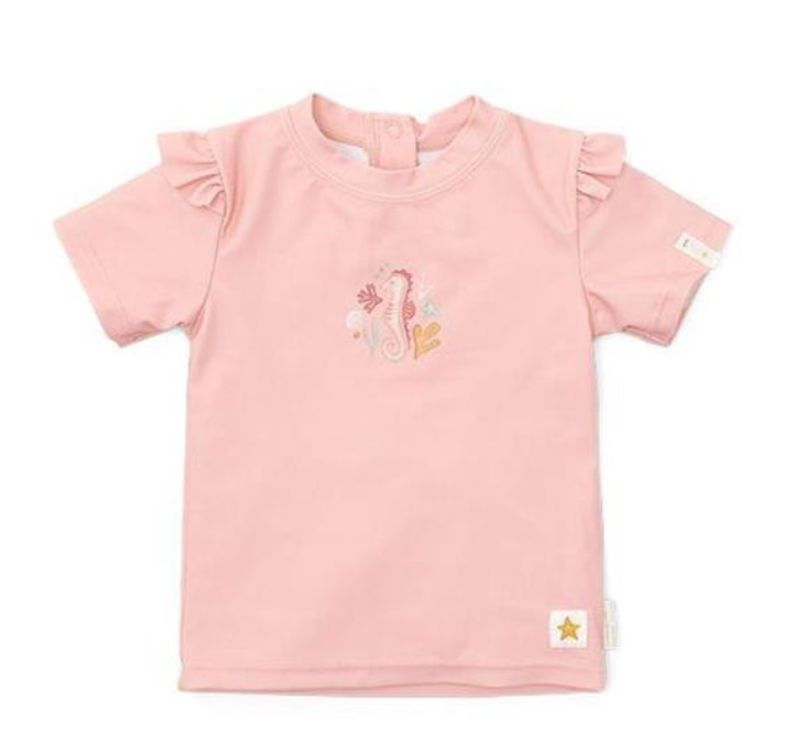 T-shirt de banho com Cavalo Marinho Rosa - Little Dutch